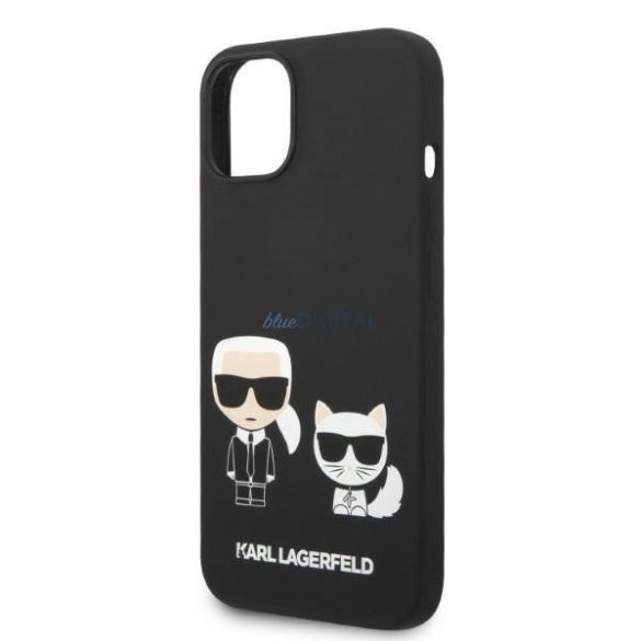 Karl Lagerfeld KLHMP14SSSKCK iPhone 14 6,1" keménytok fekete Folyékony szilikon Karl & Choupette Magsafe