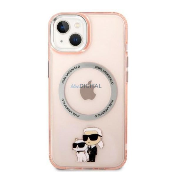 Karl Lagerfeld KLHMP14MHNKCIP iPhone 14 Plus 6.7" keménytok rózsaszín/rózsaszín Iconic Karl&Choupette Magsafe Iconic Karl&Choupette Magsafe