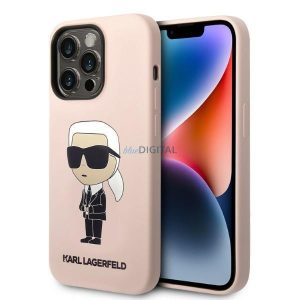 Karl Lagerfeld KLHMP14LSNIKBCP iPhone 14 Pro 6,1" keménytok rózsaszín szilikon ikonikus Magsafe