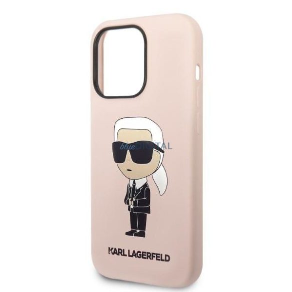 Karl Lagerfeld KLHMP14LSNIKBCP iPhone 14 Pro 6,1" keménytok rózsaszín szilikon ikonikus Magsafe