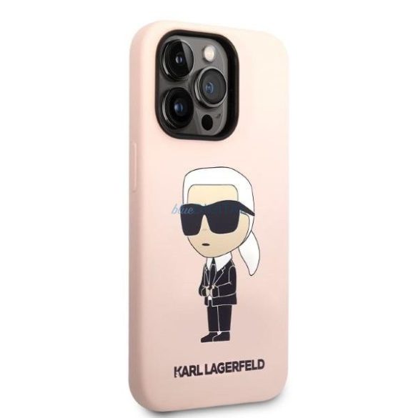 Karl Lagerfeld KLHMP14XSNIKBCP iPhone 14 Pro Max 6,7" keménytok rózsaszín szilikon ikonikus Magsafe