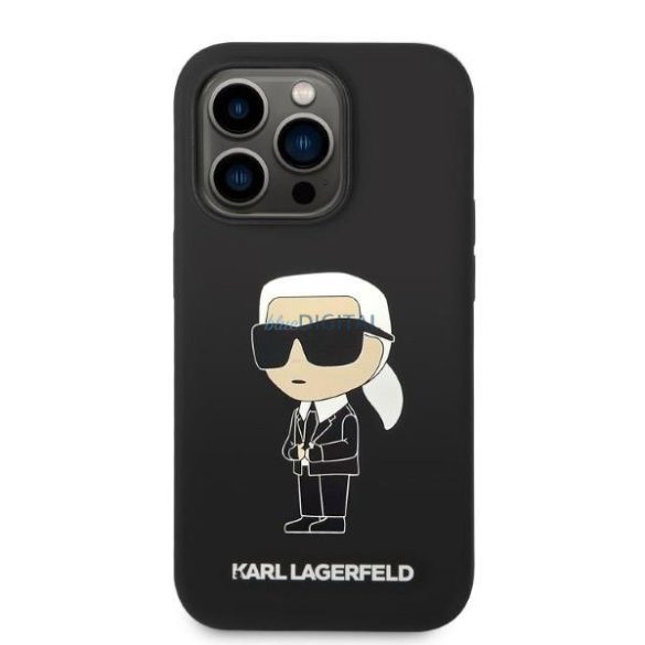 Karl Lagerfeld KLHMP14LSNIKBCK iPhone 14 Pro 6,1" keménytok fekete szilikon ikonikus Magsafe