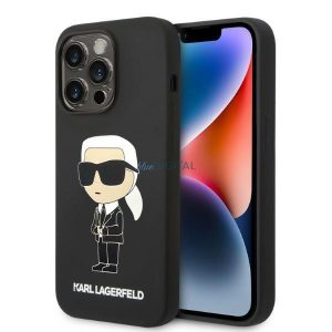 Karl Lagerfeld KLHMP14XSNIKBCK iPhone 14 Pro Max 6.7" keménytok fekete szilikon ikonikus Magsafe