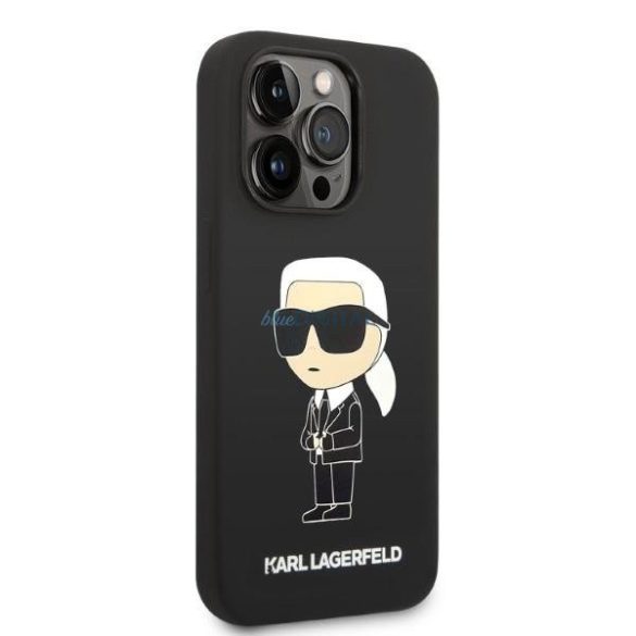 Karl Lagerfeld KLHMP14XSNIKBCK iPhone 14 Pro Max 6.7" keménytok fekete szilikon ikonikus Magsafe