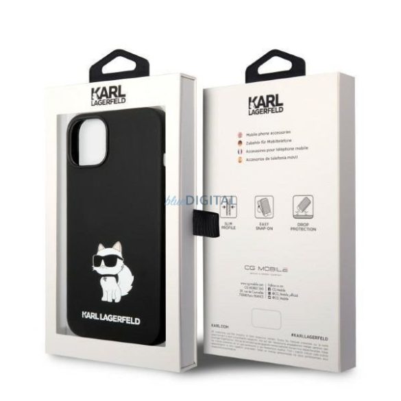 Karl Lagerfeld KLHMP14MSNCHBCK iPhone 14 Plus 6.7" keménytok fekete/fekete szilikon Choupette MagSafe