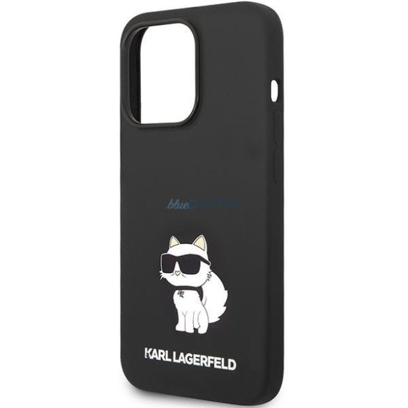 Karl Lagerfeld KLHMP14XSNCHBCK iPhone 14 Pro Max 6.7" keménytok fekete szilikon Choupette MagSafe