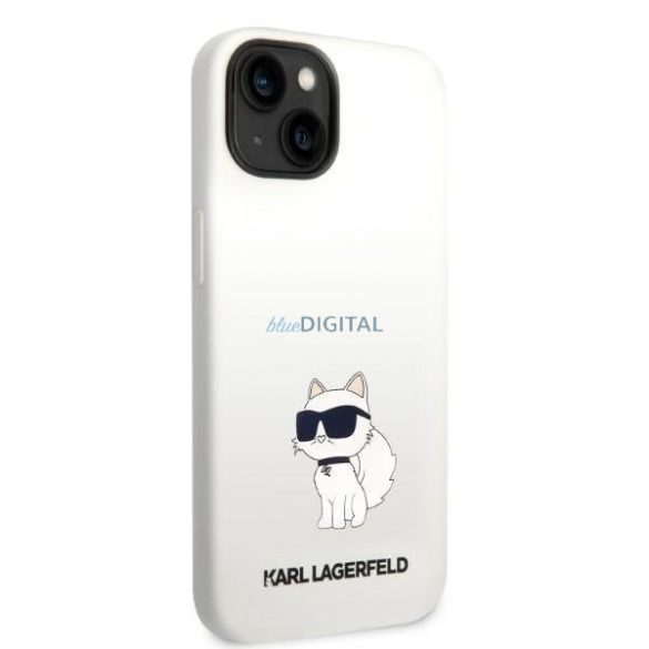 Karl Lagerfeld KLHMP14SSNCHBCH iPhone 14 6.1" keménytok fehér/fehér szilikon Choupette MagSafe szilikon tok