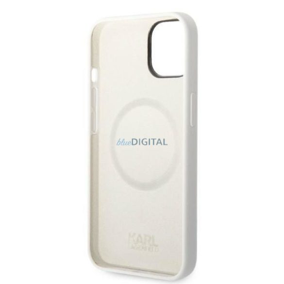 Karl Lagerfeld KLHMP14MSNCHBCH iPhone 14 Plus 6.7" keménytok fehér/fehér szilikon Choupette MagSafe szilikon tok