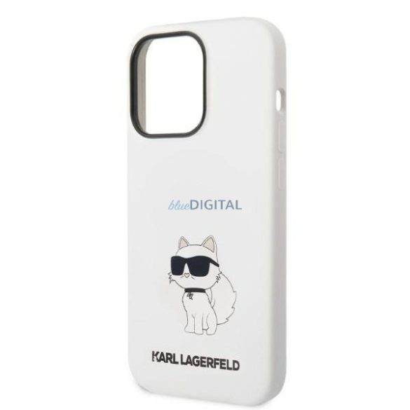 Karl Lagerfeld KLHMP14LSNCHBCH iPhone 14 Pro 6.1" keménytok fehér/fehér szilikon Choupette MagSafe szilikon tok