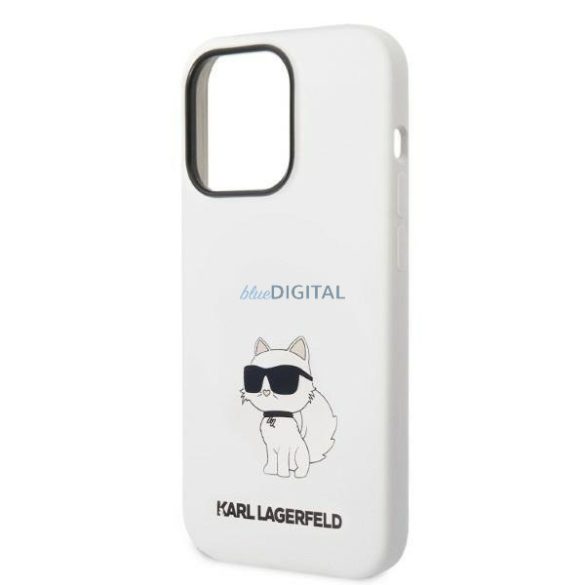 Karl Lagerfeld KLHMP14XSNCHBCH iPhone 14 Pro Max 6.7" keménytok fehér/fehér szilikon Choupette MagSafe szilikon tok