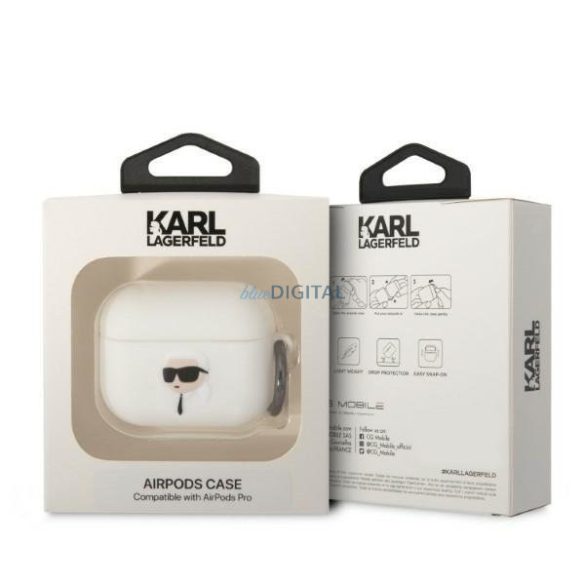 Karl Lagerfeld KLAPRUNIKH AirPods Pro tok fehér szilikon Karl Head 3D