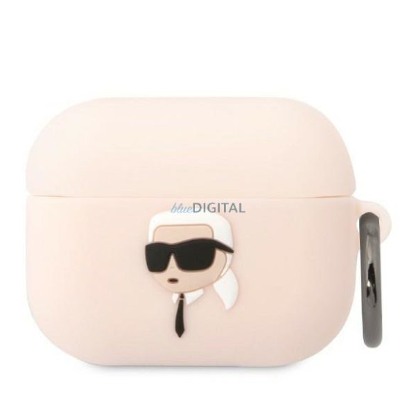 Karl Lagerfeld KLAPRUNIKP AirPods Pro tok rózsaszín/rózsaszín szilikon Karl Head 3D