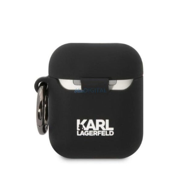 Karl Lagerfeld KLA2RUNCHK AirPods 1/2 tok fekete/fekete szilikon Choupette Head 3D