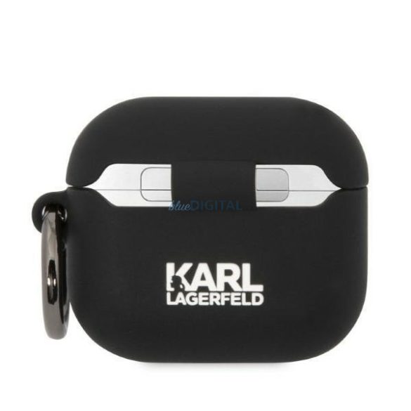 Karl Lagerfeld KLA3RUNCHK AirPods 3 tok fekete/fekete szilikon Choupette fej 3D