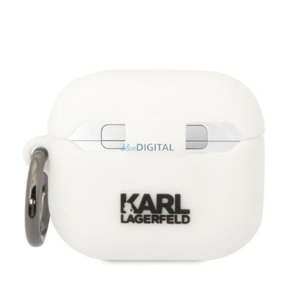 Karl Lagerfeld KLA3RUNCHH AirPods 3 tok fehér/fehér szilikon Choupette fej 3D