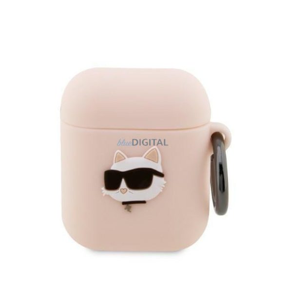 Karl Lagerfeld KLA2RUNCHP AirPods 1/2 tok rózsaszín/rózsaszín szilikon Choupette Head 3D