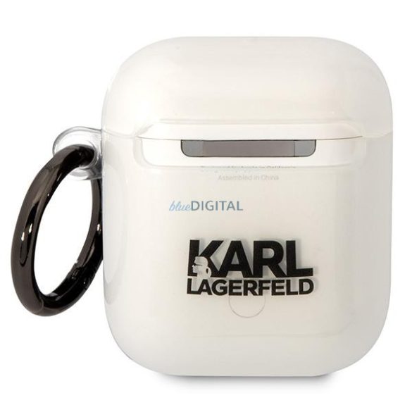 Karl Lagerfeld KLA2HNIKTCT AirPods 1/2 tok átlátszó Karl's Head (Karl feje)