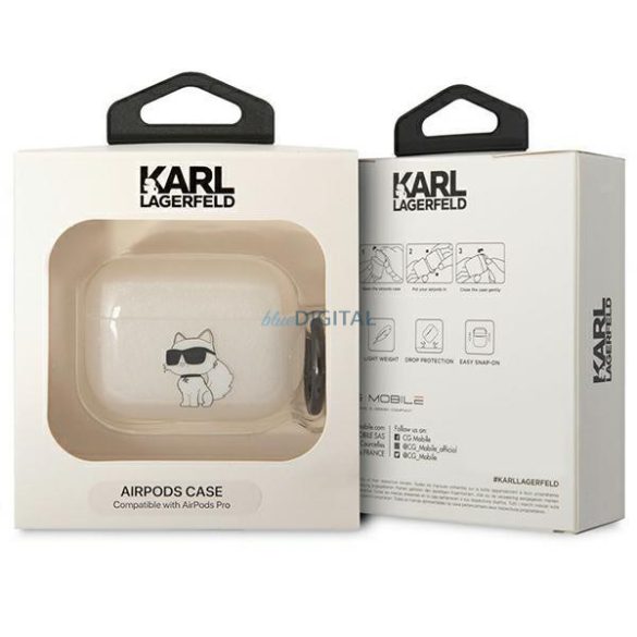 Karl Lagerfeld KLAPHNCHTCT Airpods Pro tok átlátszó ikonikus Choupette