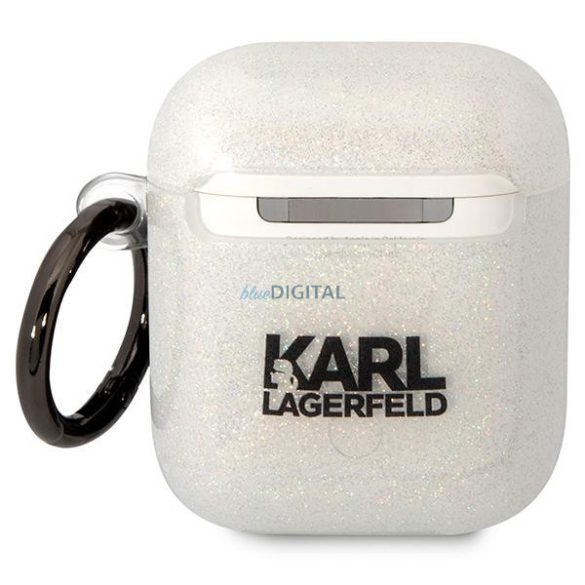 Karl Lagerfeld KLA2HNKCTGT Airpods 1/2 tok átlátszó csillogó Karl&Choupette