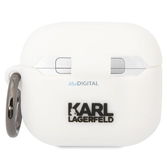 Karl Lagerfeld KLACA3SILKCW AirPods 3 tok fehér szilikon Karl & Choupette