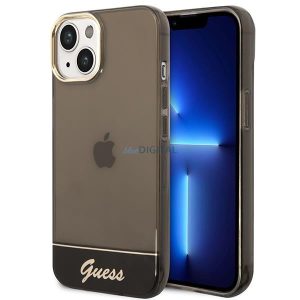 Guess GUHCP14SHGCOK iPhone 14 6.1 "fekete kemény tok áttetsző