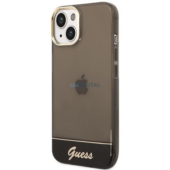 Guess GUHCP14SHGCOK iPhone 14 6.1 "fekete kemény tok áttetsző