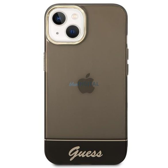 Guess GUHCP14SHGCOK iPhone 14 6.1 "fekete kemény tok áttetsző