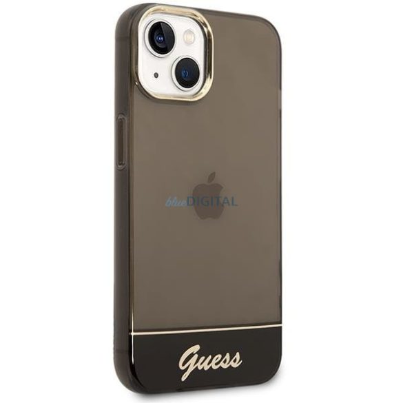 Guess GUHCP14SHGCOK iPhone 14 6.1 "fekete kemény tok áttetsző