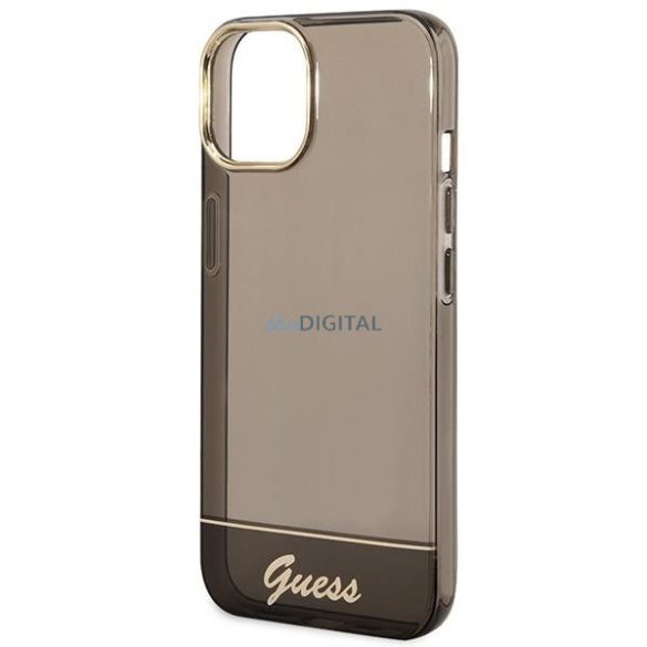 Guess GUHCP14SHGCOK iPhone 14 6.1 "fekete kemény tok áttetsző