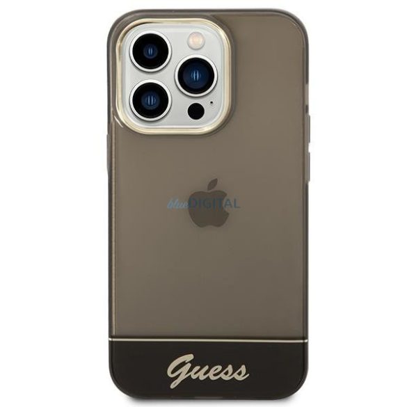 Guess GUHCP14LHGCOK iPhone 14 Pro 6,1" fekete/arany keménytok áttetsző
