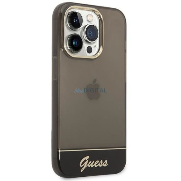 Guess GUHCP14LHGCOK iPhone 14 Pro 6,1" fekete/arany keménytok áttetsző