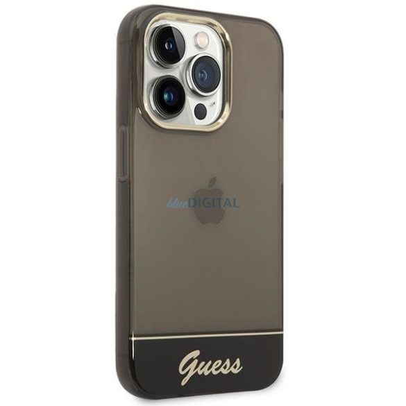 Guess GUHCP14XHGCOK iPhone 14 Pro Max 6.7 "fekete kemény tok áttetsző