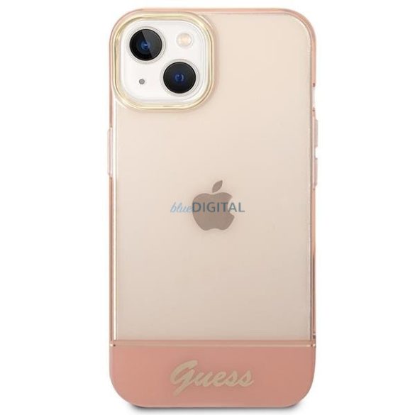 Guess GUHCP14SHGCOP iPhone 14 6.1 "rózsaszín keménytok áttetsző