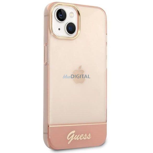 Guess GUHCP14SHGCOP iPhone 14 6.1 "rózsaszín keménytok áttetsző