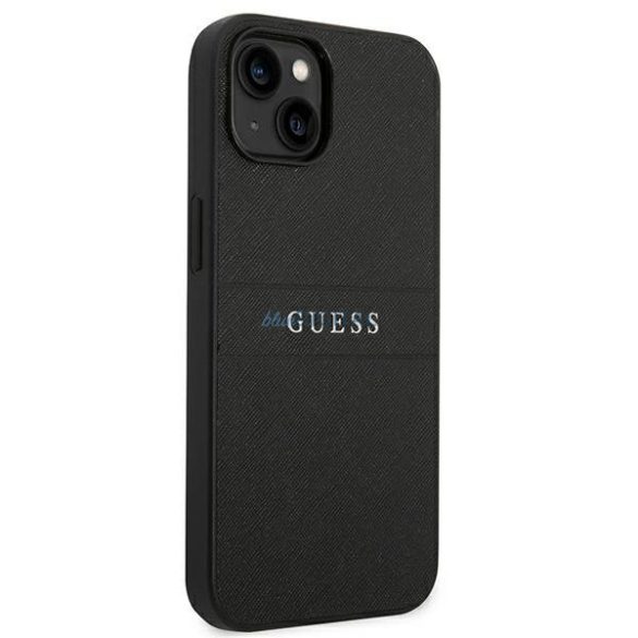 Guess GUHCP14MPSASBBK iPhone 14 Plus 6.7 "fekete szafián szíj