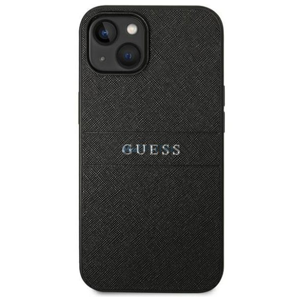Guess GUHCP14MPSASBBK iPhone 14 Plus 6.7 "fekete szafián szíj