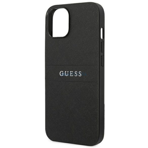 Guess GUHCP14MPSASBBK iPhone 14 Plus 6.7 "fekete szafián szíj
