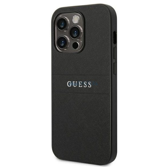 Guess GUHCP14LPSASBBK iPhone 14 Pro 6.1 "fekete szafián szíj