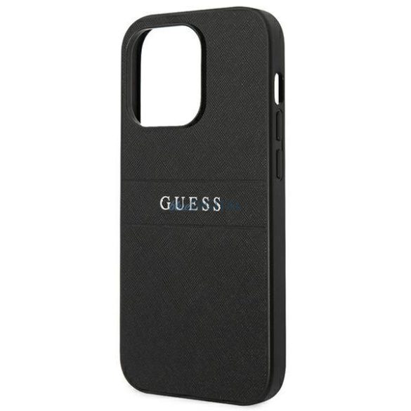 Guess GUHCP14LPSASBBK iPhone 14 Pro 6.1 "fekete szafián szíj