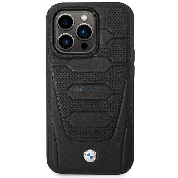 BMW BMHMP14X22RPSK iPhone 14 Pro Max 6.7" fekete bőrülés mintás MagSafe tok