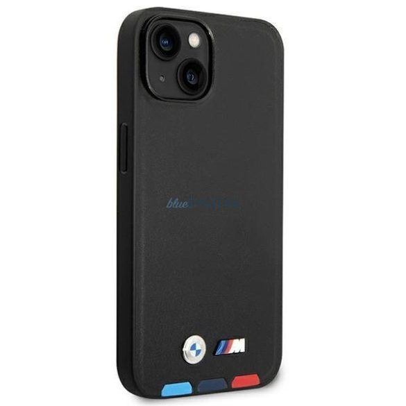 Etui BMW BMHMP14M22PTDK iPhone 14 Plus 6,7" fekete bőr bélyegző tricolor Magsafe