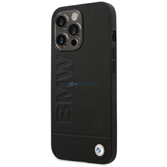 Etui BMW BMHCP14LSLLBK iPhone 14 Pro 6,1" fekete bőr bélyegző