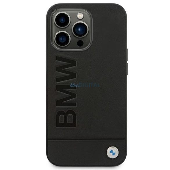 Etui BMW BMHCP14LSLLBK iPhone 14 Pro 6,1" fekete bőr bélyegző