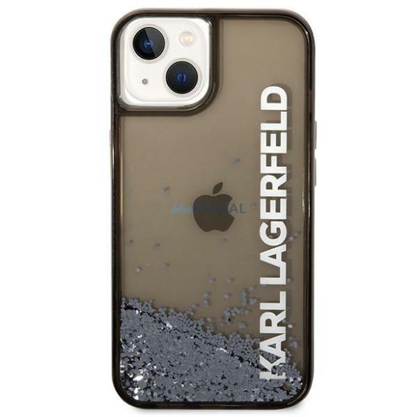 Karl Lagerfeld KLHCP14SLCKVK iPhone 14 6.1 "fekete kemény tok Folyékony csillogó Hosszú