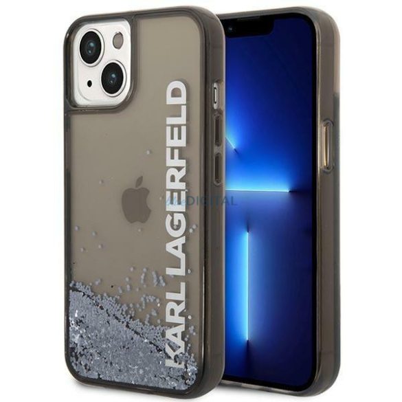 Karl Lagerfeld KLHCP14MLCKVK iPhone 14 Plus 6,7" fekete/kék keménytok folyékony csillogó Elong, hosszú