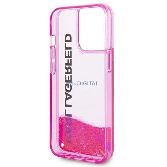 Karl Lagerfeld KLHCP14XLCKVF iPhone 14 Pro Max 6,7" rózsaszín keménytok Liquid Glitter Elong iPhone 14 Pro Max 6,7" rózsaszín keménytok