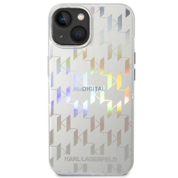 Karl Lagerfeld KLHCP14MLGMMSV3 iPhone 14 Plus 6,7" keménytok ezüst Monogram Iridescent