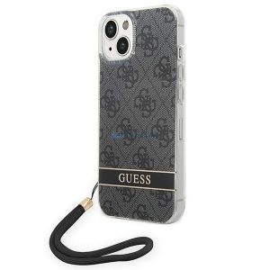 Guess GUOHCP14SH4STK iPhone 14 6.1 "fekete keménytok 4G nyomtatott szíj