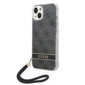 Guess GUOHCP14MH4STK iPhone 14 Plus 6,7" fekete keménytok 4G nyomtatott pánttal