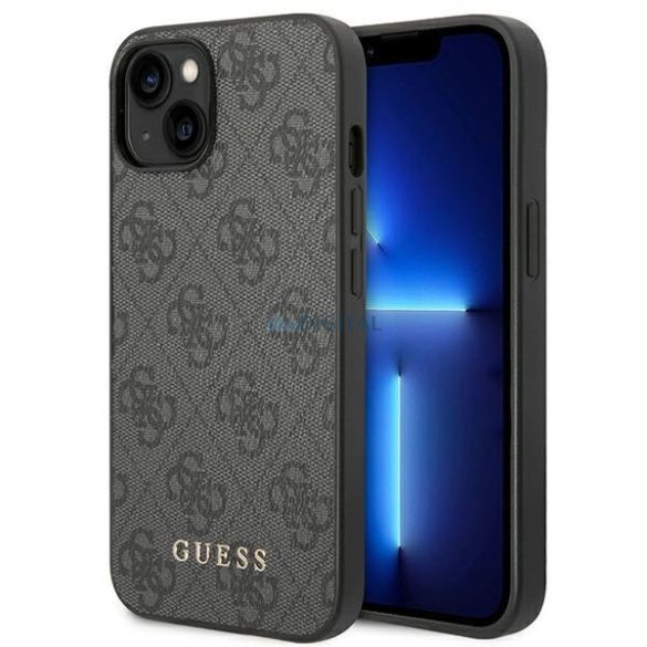 Guess GUHCP14SG4GFGR iPhone 14 6.1 "szürke kemény tok 4G fém arany logo